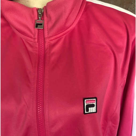 NWT FILA Track Jacket Pink w/White Side Arm Stripe Plus Size 1X - Picture 2 of 9